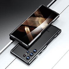 Custodia Lusso Alluminio Laterale Cover A02 per Samsung Galaxy S24 Ultra 5G Nero