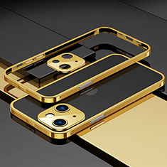 Custodia Lusso Alluminio Laterale Cover A03 per Apple iPhone 13 Mini Oro