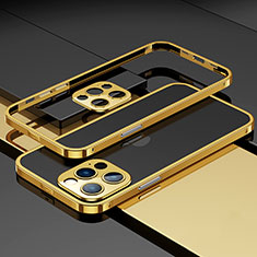 Custodia Lusso Alluminio Laterale Cover A03 per Apple iPhone 13 Pro Oro