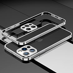 Custodia Lusso Alluminio Laterale Cover A03 per Apple iPhone 14 Pro Argento