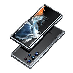 Custodia Lusso Alluminio Laterale Cover A03 per Samsung Galaxy S21 Ultra 5G Grigio