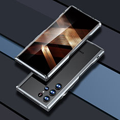 Custodia Lusso Alluminio Laterale Cover A03 per Samsung Galaxy S24 Ultra 5G Grigio