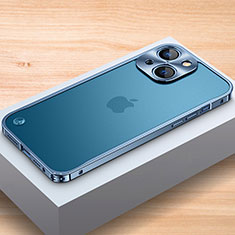 Custodia Lusso Alluminio Laterale Cover A04 per Apple iPhone 13 Mini Blu
