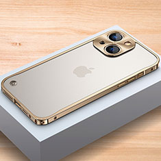 Custodia Lusso Alluminio Laterale Cover A04 per Apple iPhone 14 Oro