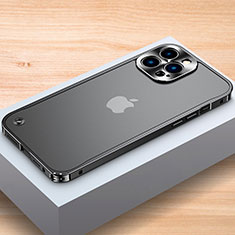 Custodia Lusso Alluminio Laterale Cover A04 per Apple iPhone 14 Pro Nero