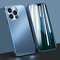 Custodia Lusso Alluminio Laterale Cover A05 per Apple iPhone 13 Pro Blu