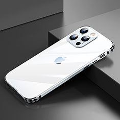 Custodia Lusso Alluminio Laterale Cover A06 per Apple iPhone 13 Pro Argento