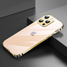 Custodia Lusso Alluminio Laterale Cover A06 per Apple iPhone 13 Pro Oro