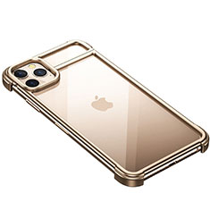 Custodia Lusso Alluminio Laterale Cover F01 per Apple iPhone 11 Pro Max Oro
