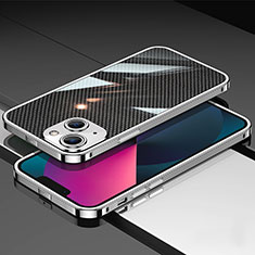 Custodia Lusso Alluminio Laterale Cover JL1 per Apple iPhone 14 Plus Argento