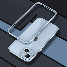 Custodia Lusso Alluminio Laterale Cover JZ1 per Apple iPhone 14 Plus Cielo Blu