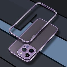 Custodia Lusso Alluminio Laterale Cover JZ1 per Apple iPhone 14 Pro Lavanda