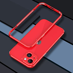Custodia Lusso Alluminio Laterale Cover JZ1 per Apple iPhone 14 Rosso