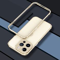 Custodia Lusso Alluminio Laterale Cover JZ1 per Apple iPhone 15 Pro Oro