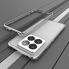 Custodia Lusso Alluminio Laterale Cover JZ2 per Xiaomi Mi 14 5G Argento