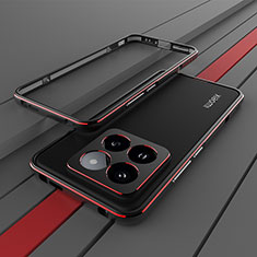 Custodia Lusso Alluminio Laterale Cover JZ2 per Xiaomi Mi 14 5G Rosso