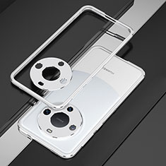 Custodia Lusso Alluminio Laterale Cover JZ4 per Huawei Mate 60 Pro Argento