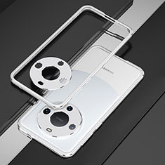 Custodia Lusso Alluminio Laterale Cover JZ4 per Huawei Mate 60 Pro+ Plus Argento