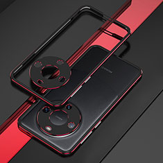Custodia Lusso Alluminio Laterale Cover JZ4 per Huawei Mate 60 Pro+ Plus Rosso e Nero