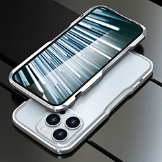 Custodia Lusso Alluminio Laterale Cover LF1 per Apple iPhone 13 Pro Argento