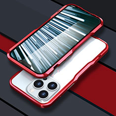 Custodia Lusso Alluminio Laterale Cover LF1 per Apple iPhone 13 Pro Rosso
