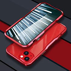 Custodia Lusso Alluminio Laterale Cover LF1 per Apple iPhone 14 Plus Rosso
