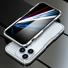 Custodia Lusso Alluminio Laterale Cover LF1 per Apple iPhone 14 Pro Max Argento