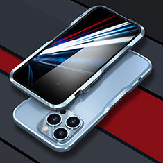 Custodia Lusso Alluminio Laterale Cover LF1 per Apple iPhone 14 Pro Max Blu