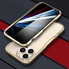 Custodia Lusso Alluminio Laterale Cover LF1 per Apple iPhone 14 Pro Max Oro