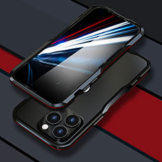 Custodia Lusso Alluminio Laterale Cover LF1 per Apple iPhone 14 Pro Max Rosso e Nero