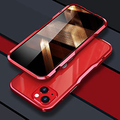 Custodia Lusso Alluminio Laterale Cover LF1 per Apple iPhone 15 Plus Rosso
