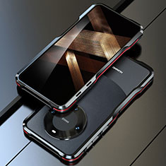 Custodia Lusso Alluminio Laterale Cover LF1 per Huawei Mate 60 Pro Rosso e Nero