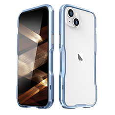 Custodia Lusso Alluminio Laterale Cover LF2 per Apple iPhone 15 Blu