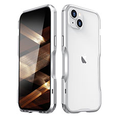 Custodia Lusso Alluminio Laterale Cover LF2 per Apple iPhone 15 Plus Argento