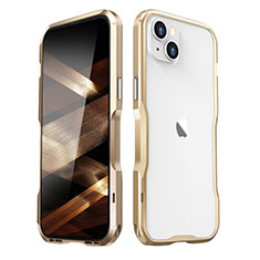 Custodia Lusso Alluminio Laterale Cover LF2 per Apple iPhone 15 Plus Oro