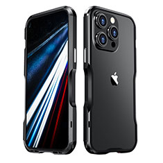 Custodia Lusso Alluminio Laterale Cover LF3 per Apple iPhone 13 Pro Max Nero