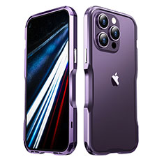 Custodia Lusso Alluminio Laterale Cover LF3 per Apple iPhone 13 Pro Max Viola