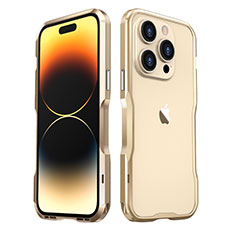 Custodia Lusso Alluminio Laterale Cover LF3 per Apple iPhone 14 Pro Max Oro