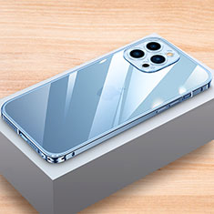 Custodia Lusso Alluminio Laterale Cover LK1 per Apple iPhone 13 Pro Blu