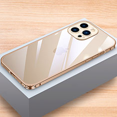 Custodia Lusso Alluminio Laterale Cover LK1 per Apple iPhone 13 Pro Oro