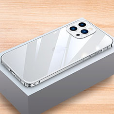 Custodia Lusso Alluminio Laterale Cover LK1 per Apple iPhone 14 Pro Argento