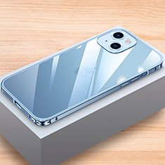 Custodia Lusso Alluminio Laterale Cover LK1 per Apple iPhone 15 Plus Blu
