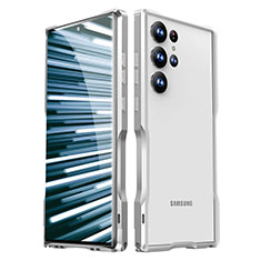 Custodia Lusso Alluminio Laterale Cover LK1 per Samsung Galaxy S23 Ultra 5G Argento