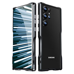 Custodia Lusso Alluminio Laterale Cover LK1 per Samsung Galaxy S23 Ultra 5G Nero