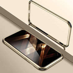 Custodia Lusso Alluminio Laterale Cover LO1 per Apple iPhone 14 Pro Max Oro