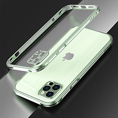 Custodia Lusso Alluminio Laterale Cover N01 per Apple iPhone 12 Pro Verde Pastello
