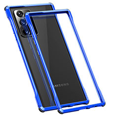 Custodia Lusso Alluminio Laterale Cover N01 per Samsung Galaxy Note 20 Ultra 5G Blu