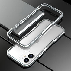 Custodia Lusso Alluminio Laterale Cover N02 per Apple iPhone 12 Mini Argento