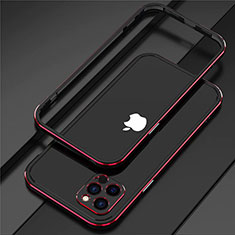 Custodia Lusso Alluminio Laterale Cover N02 per Apple iPhone 12 Pro Max Rosso e Nero