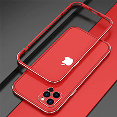 Custodia Lusso Alluminio Laterale Cover N02 per Apple iPhone 12 Pro Rosso